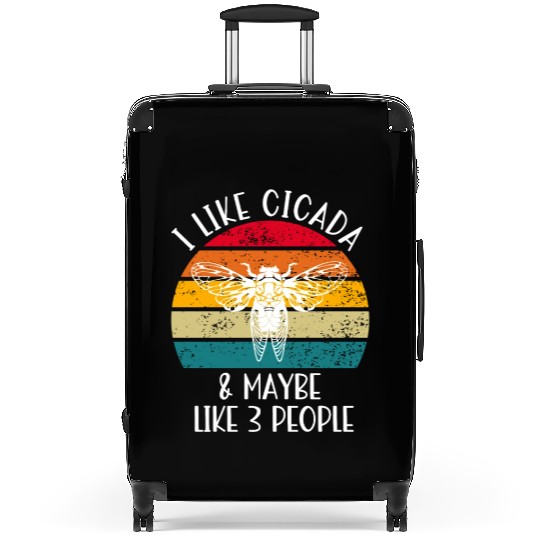 I Like Cicada & Maybe Like 3 People, Retro Sunset Suitcases