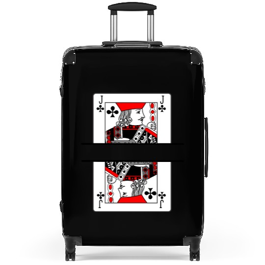 Playing card clover jack with banner space Suitcases