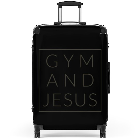 Gym and Jesus, Christian Workout, Fun Modern Fitne Suitcases
