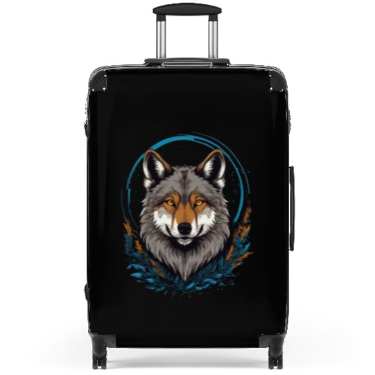 Flag Wolves July Howling Wolf Suitcases