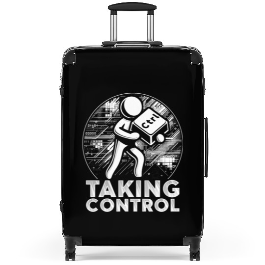 Robotics Engineer Taking Control Suitcases