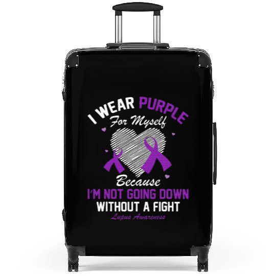 I Wear Purple For Myself Lupus Awareness Heart Suitcases