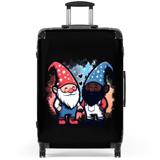 Gnome America Patriotic Whitey Melanin Gay Pride Suitcases