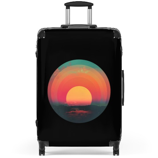 Retro Sunset Outdoor Nature 80s Vintage Suitcases