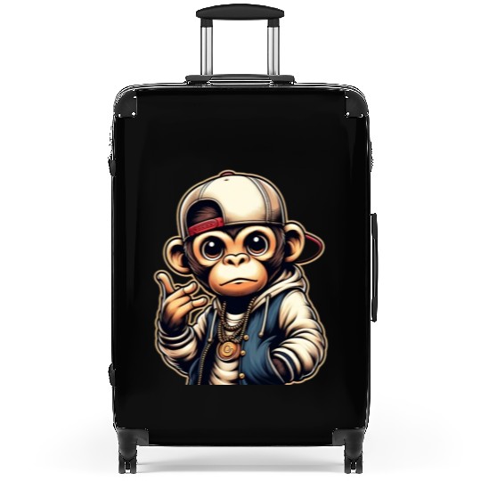 Suitcases Funny of a monkey dressed as rap