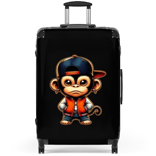 Suitcases Funny of a monkey dressed as rap