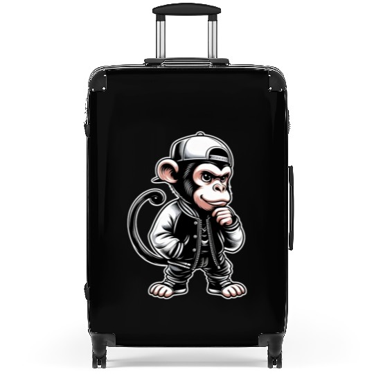 Suitcases Funny of a monkey dressed as rap