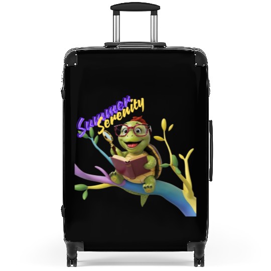 Cute Little Green Sea Turtle on Ocean Suitcases