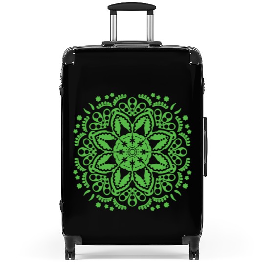 Green floral lace pattern Suitcases