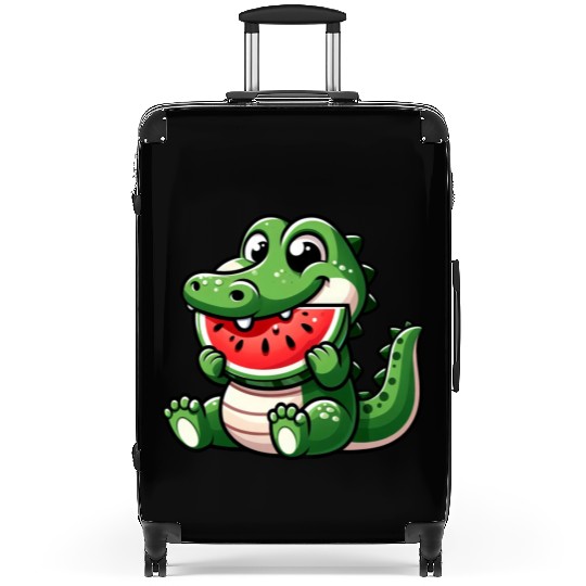 Crocodile With Watermelon Fruity Cute Suitcases