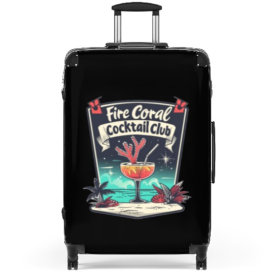 Fire Coral Cocktail Club Suitcases