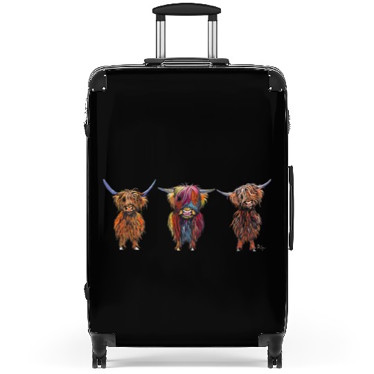 CoW PRiNT ANiMaL PRiNT HiGHLaND CoWS ' ALL THRee ' Suitcases