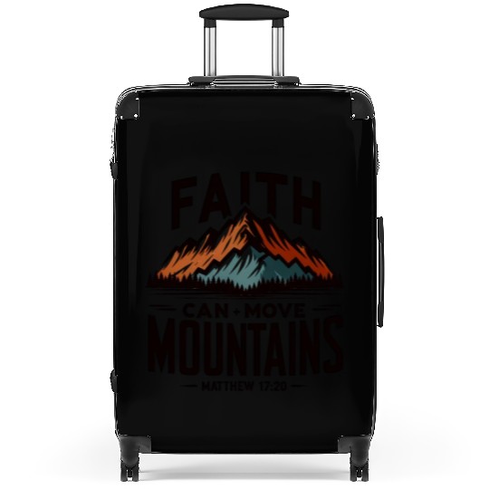 Faith Can Move Mountains Matthew 17:20 Retro Suitcases