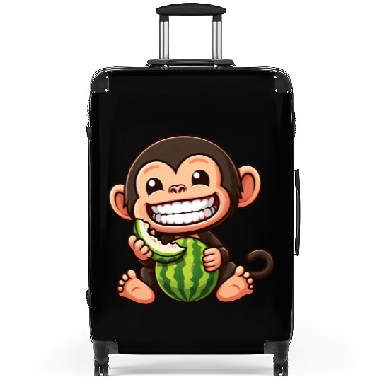 Monkey chimpanzee melon watermelon honeydew melon Suitcases