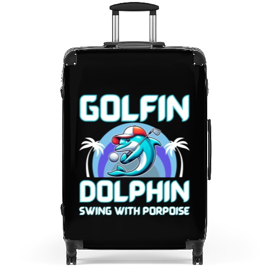 Dolphin playing golf Suitcases | Gift for dad | Gift
