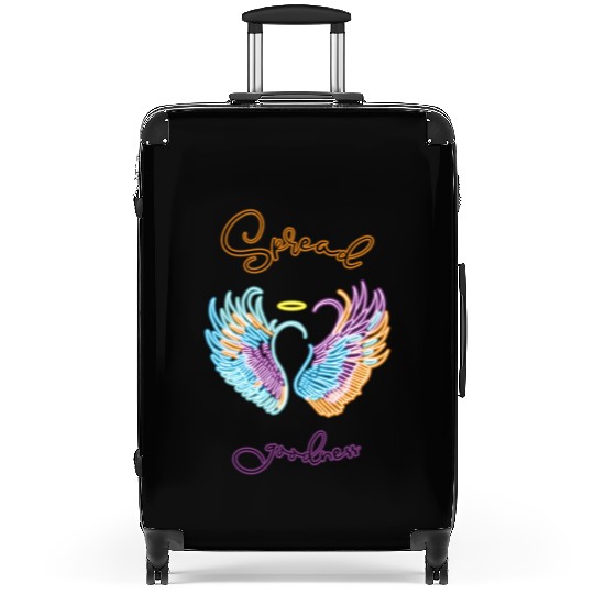 Neon angel wings with helo Suitcases