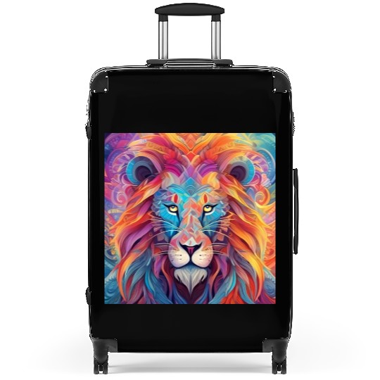 Majestic Rainbow Lion Suitcases