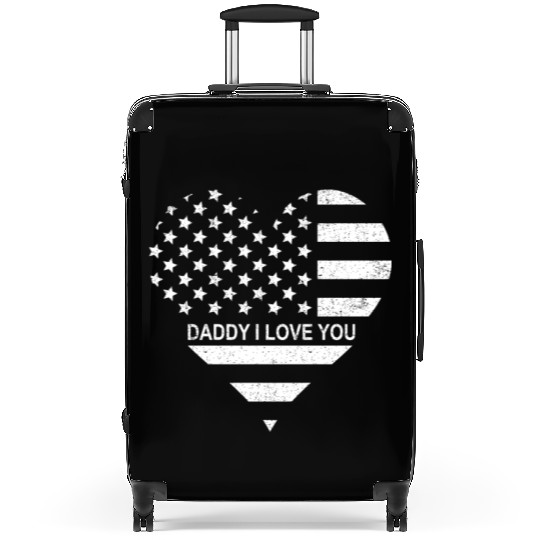 I Love Daddy American Flag Heart Gift Fathers Day Suitcases
