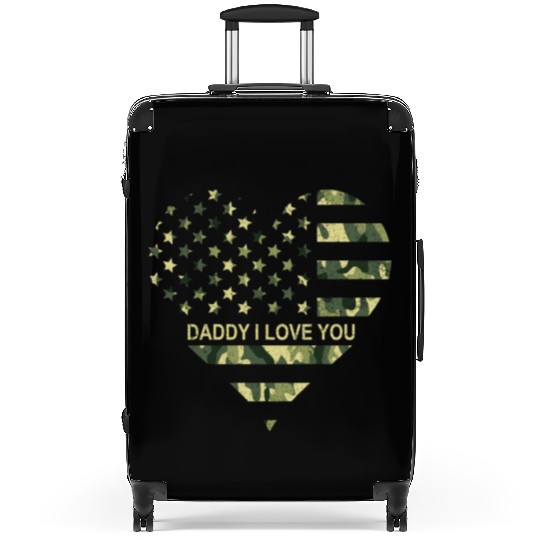 I Love Daddy American Flag Heart Gift Fathers Day Suitcases