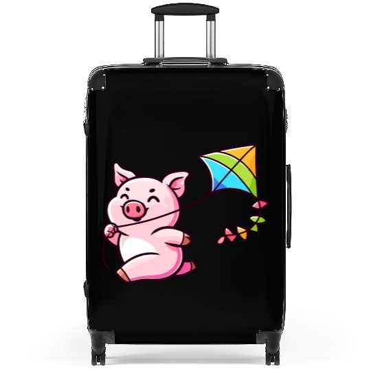 Playful Piglet: Kite-Flying Joy Suitcases