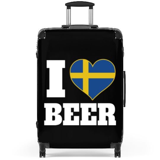 I Love Beer And Sweden Patriotic Expression Suitcases