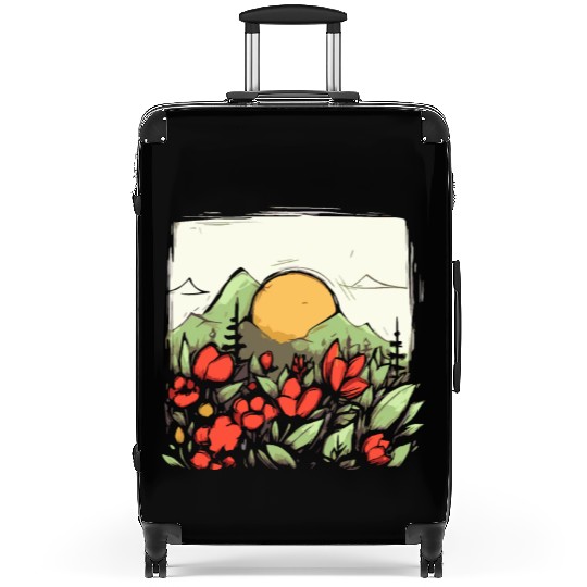 Japan Yellow Sun: Nature and Flowers Suitcases