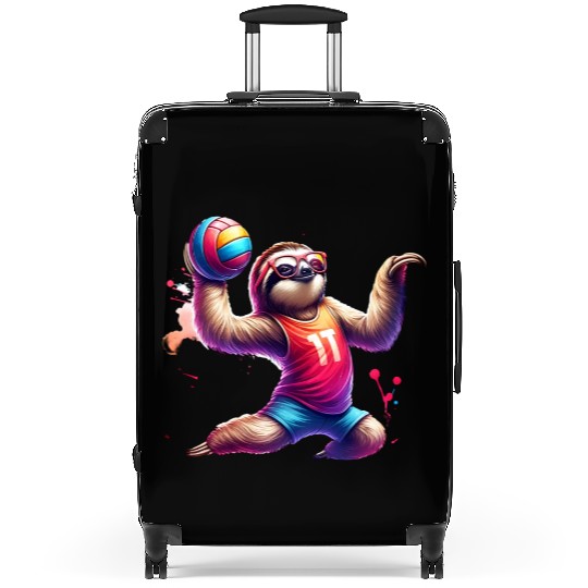 Cool Sloth Volleyball Player Design Suitcases