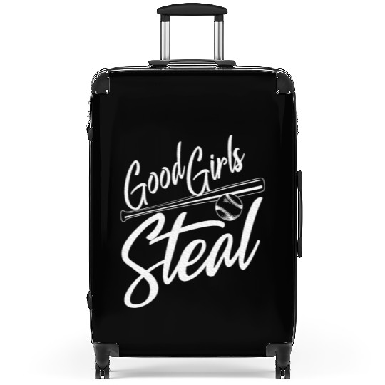 Softball Art Good Girls Steal Baseball Pitcher Suitcases