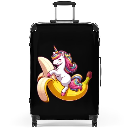Unicorn on banana Suitcases