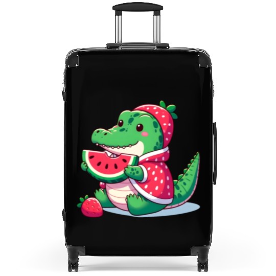 Crocodile in watermelon costume Suitcases