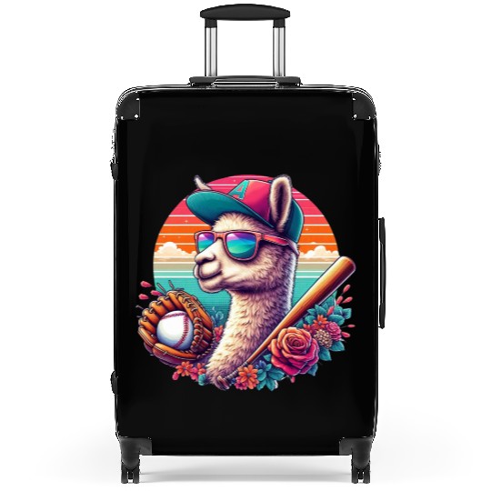 Llama Baseball Llama Playing Baseball Llama lover Suitcases