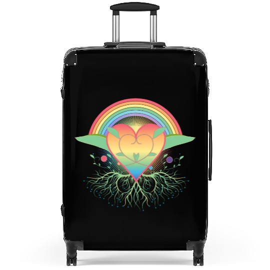 Rainbow heart with roots for Pride Suitcases