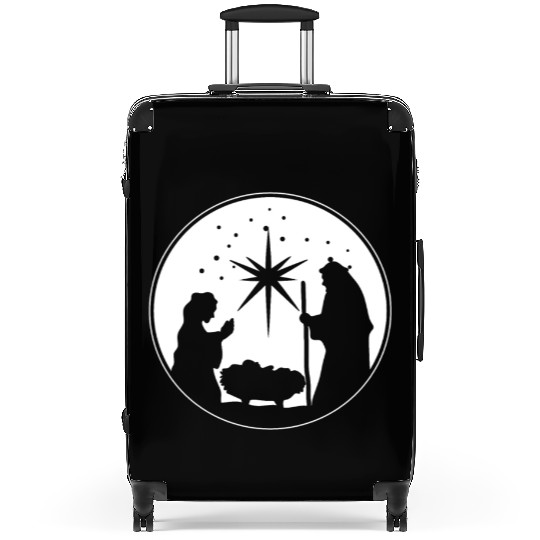 Nativity Scene Silhouette Christmas Market Vendor Suitcases