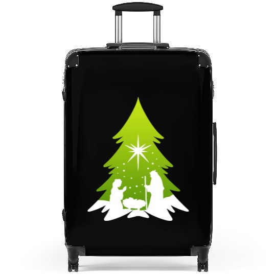 Christmas Tree Nativity Scene Artist Suitcases