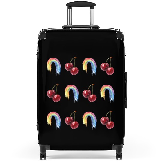 Rainbow Cherries Grid Suitcases