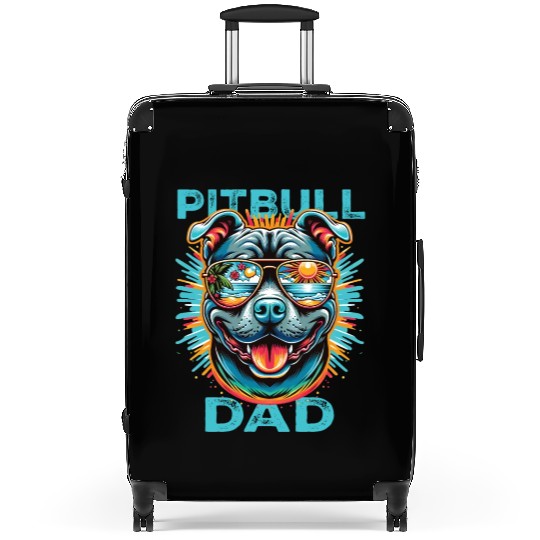 PITBULL DAD with summer sunglasses Suitcases