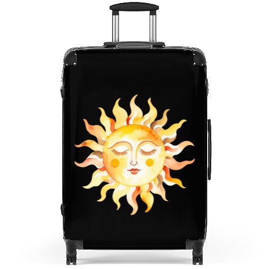 Mystical Sun with a Face Suitcases