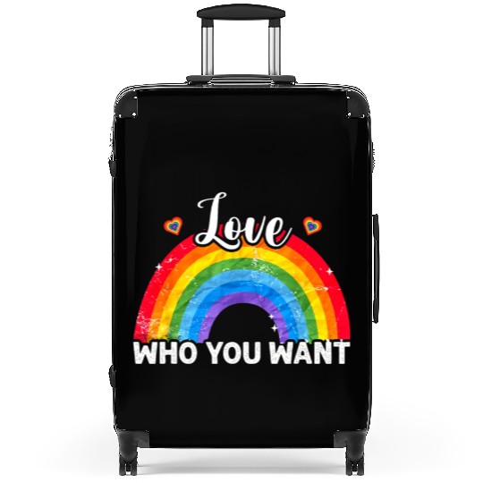 Love Who You Want Gay Pride LGBT Rainbow LGBTQ Suitcases