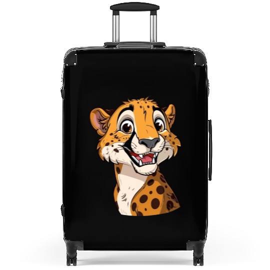 Charming Smiling Cheetah Portrait Suitcases