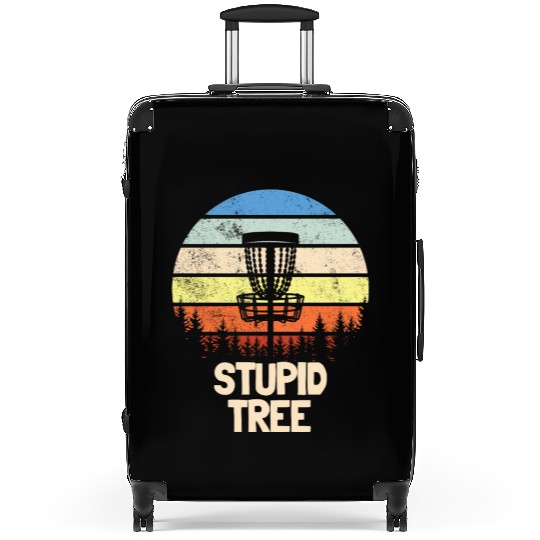 Stupid Tree Disc Golf Retro Funny Disc Golf Player Suitcases