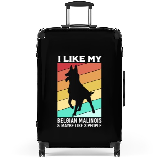 Retro Dog Silhouette I Like My Belgian Malinois Suitcases
