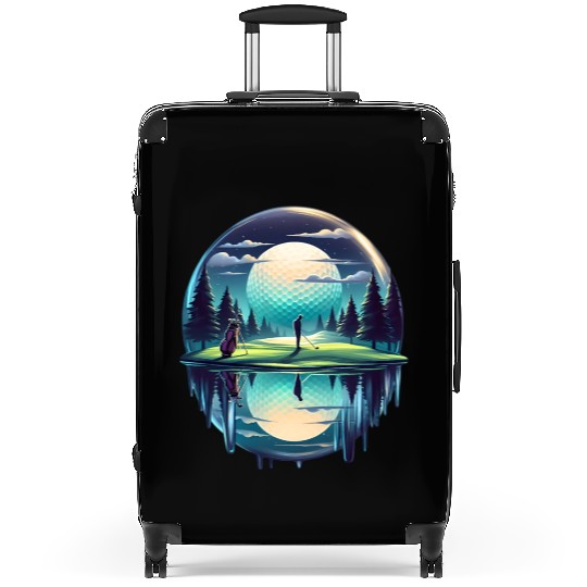 Night Golfer Escape Golfing Twilight Fairway Suitcases