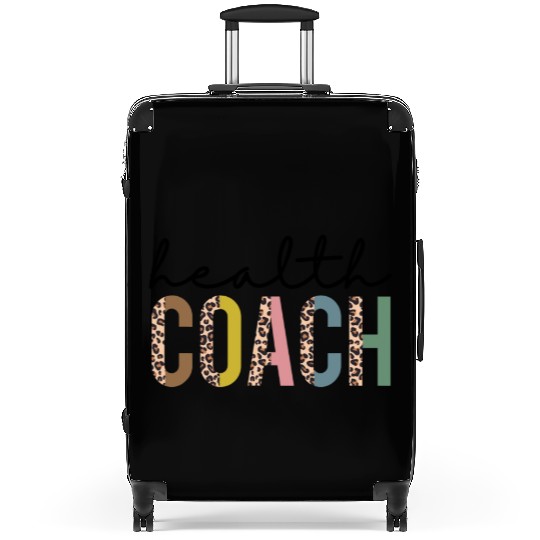 Fitness Heath Coaching Dietitian Leopard Print Hea Suitcases