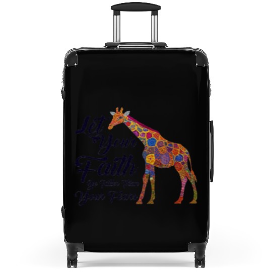 Giraffe Lover Christian Faith Bible Verse Suitcases
