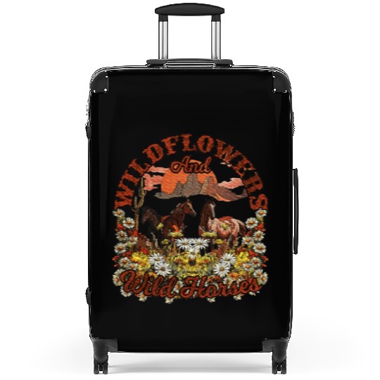 Wildflowers and Wild Horses Nature Beauty Country Suitcases