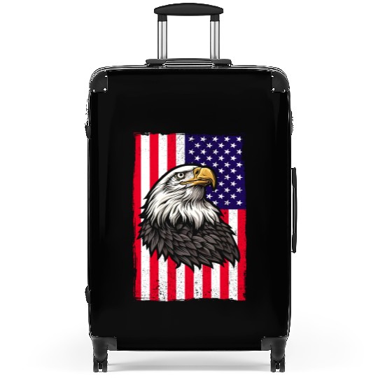 Patriotic Eagle 4th of July USA American Flag Suitcases
