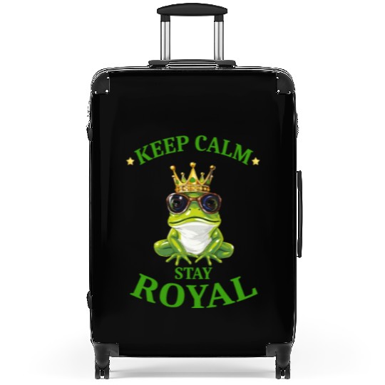 Royal Frog With Crown And Sunglasses Suitcases