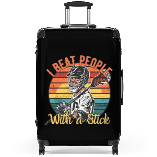 I Beat People with a Stick Lacrosse Suitcases