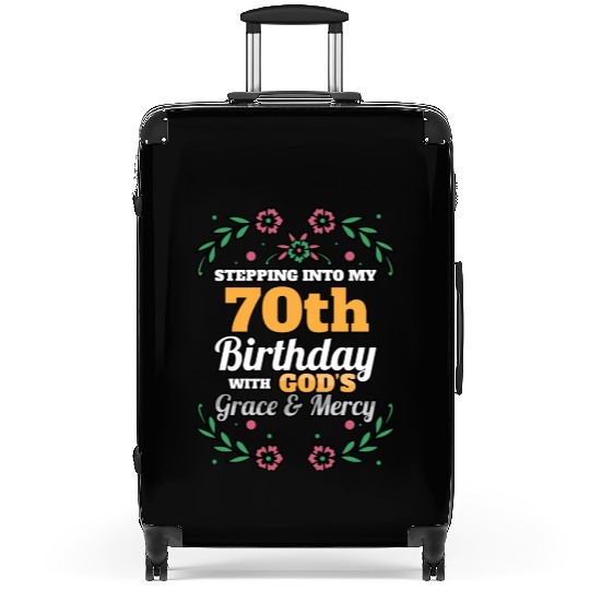 Stepping into my 70th Birthday Religious Bday Suitcases