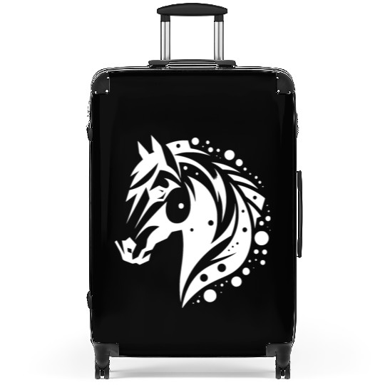 Horse Head Vintage Tribal Portrait Pony Tattoo Suitcases